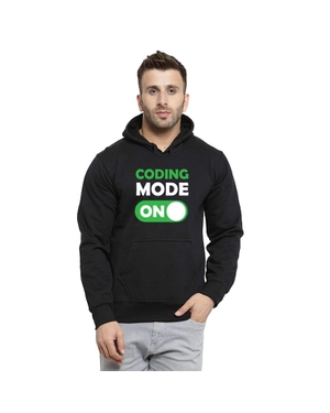 Coding Mode On Unisex Black Hoodie Without Zip
